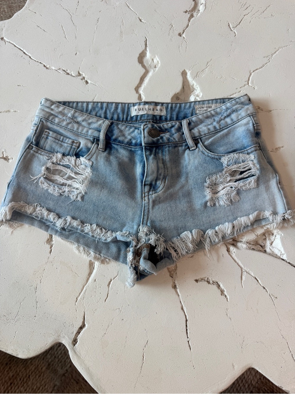 Bullhead Light Wash Distressed Denim Jean Shorts